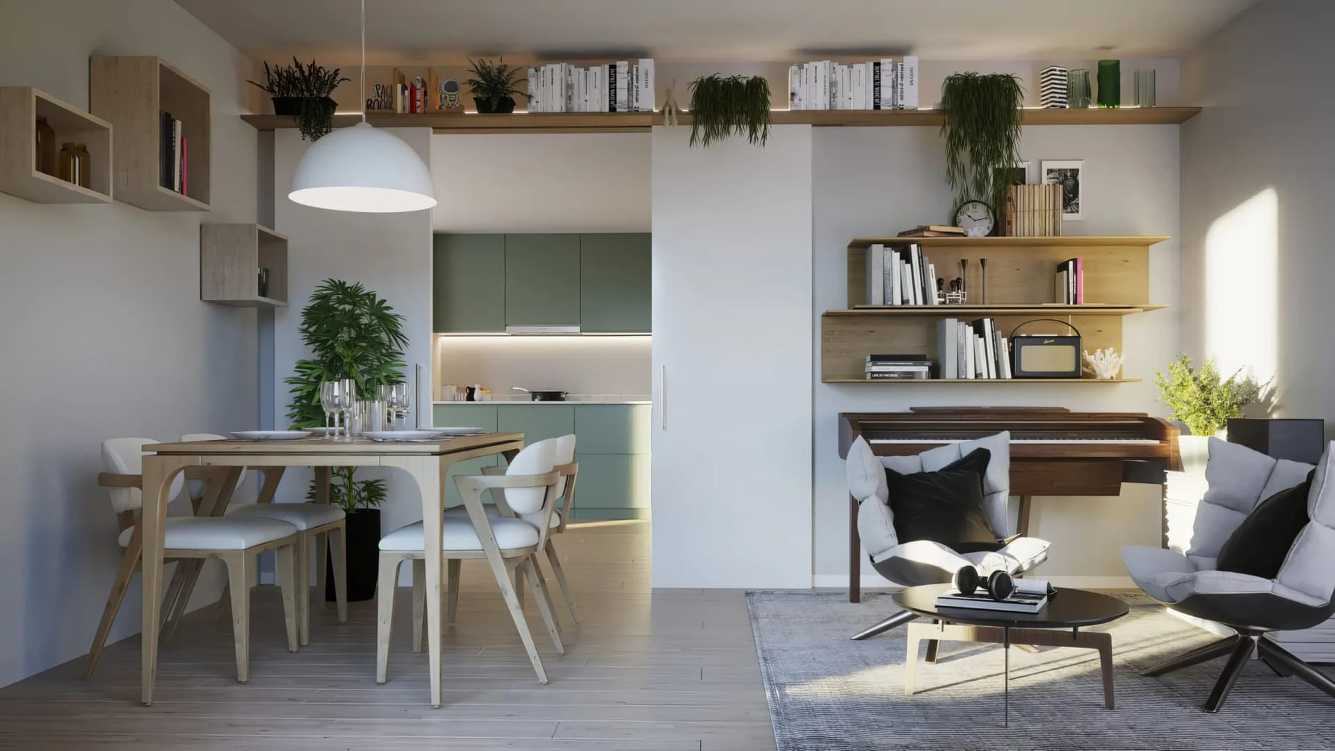 Interior flexible y abierto de una vivienda de El Vivero